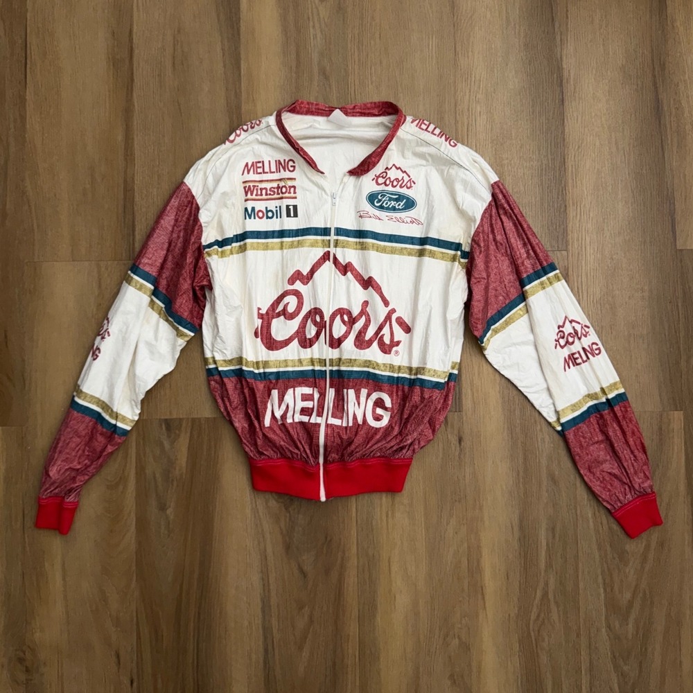 Vtg Ty-Breakers Coors Racing Tyvek Jacket Bill Elliott Melling Ford Mens L